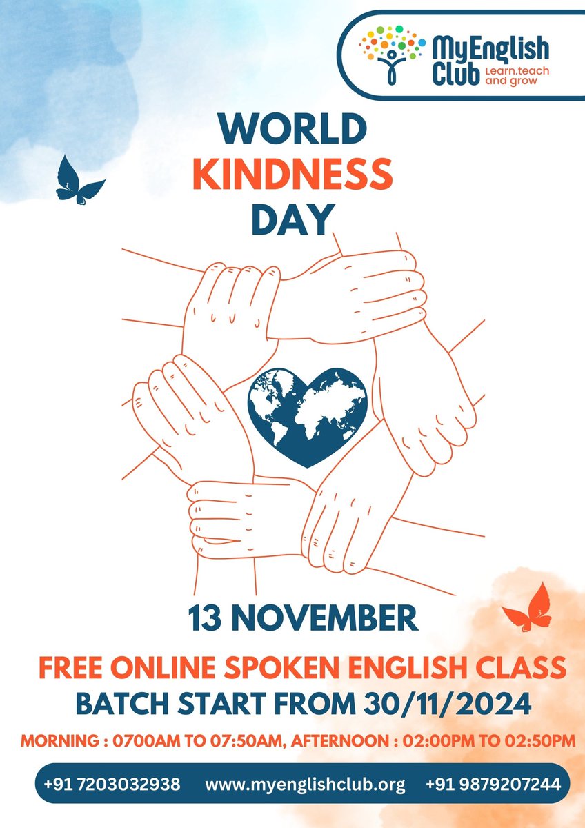 MyEnglishClub24's tweet photo. World kindness day 2024😊 https://t.co/skTzIDPKiM