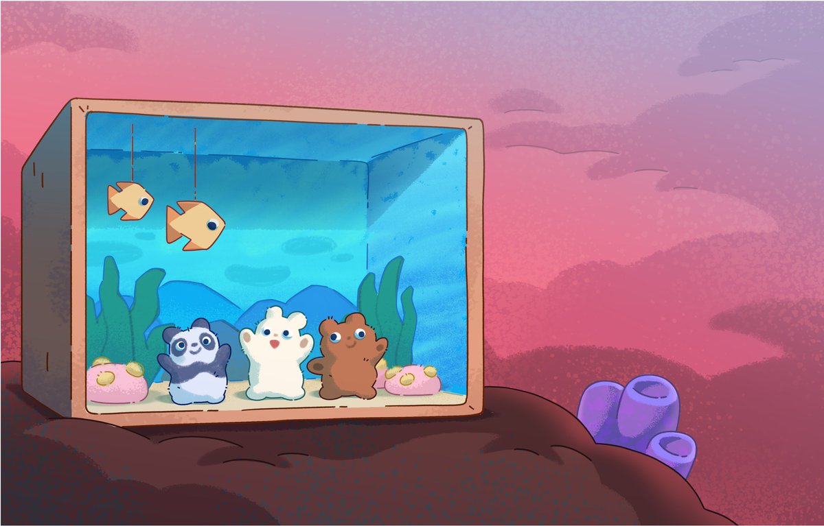 vorolfo's tweet photo. The Atlantis Bound arc has aired in Asia, so here are some BGs I painted from episode "Return to the Sea" 🐻‍❄️🐼🐻📦🌟 1/2 https://t.co/dw5EUbXn4A