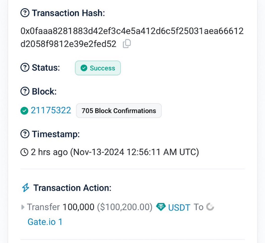 BellscoinNews's tweet photo. BREAKING

The Bellscoin official donation address has sent $100k in Tether to @gate_io 👀 $Bells 🔔 https://t.co/rE2t9dQq7d