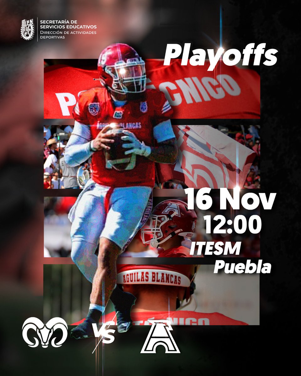 En su trayecto a semifinales, las <a href="/AguilasIPN/">Águilas Blancas IPN</a> vuelan 🦅 hacia tierras poblanas para enfrentar a <a href="/BorregosPuebla/">Borregos Puebla</a>, y continuar el camino al campeonato de la #LM 2024 🏈.
#PasiónYVictoriaIPN♥️
#pasoapaso