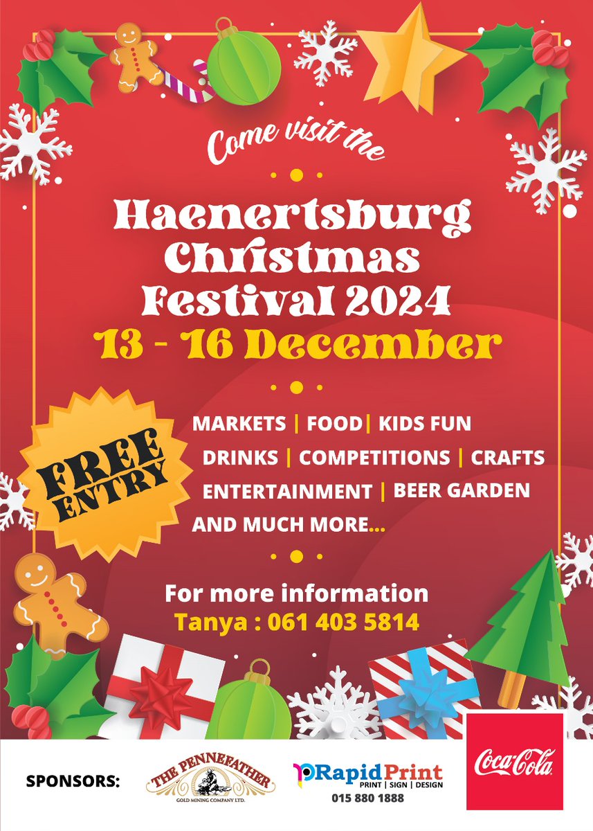 MeganBarag's tweet photo. #Haenertsburg in Limpopo is bringing #traditional Christmas cheer back.🎁 What are you doing on the long weekend in December? Join us at the Haenertsburg Christmas Festival.✨️🎉
#PowerUp and bring the whole family along.🎄 https://t.co/rfQwdkZoMF