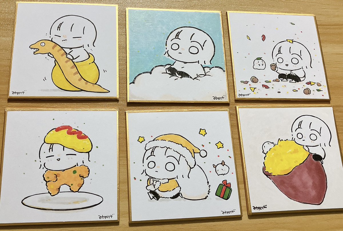 ①②③
④⑤⑥

①おもうつぼ
②どこか心地のいい場所
③みつけた秋
④心踊るオムライス
⑤プレゼントあげるよ
⑥秋のおいしい 