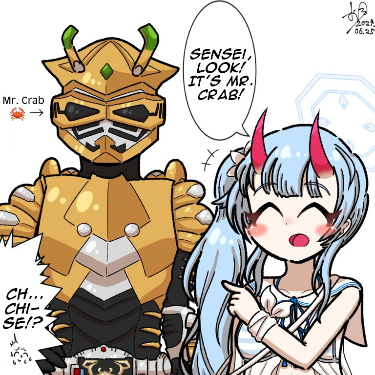 英語版です! [EN] Swimsuit Chise-chan and Mr. Crab🦀 Translation