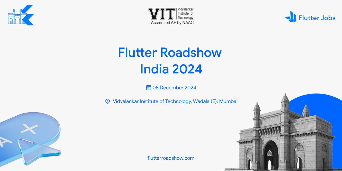 FlutterRoadshow's tweet image. 🚨 Tickets are NOW available! 🚨
Join us at Flutter Roadshow India 2024 on 8th Dec in Mumbai for an epic day of learning, networking, and inspiration.

🎟️ Book now: konfhub.com/flutter-roadsh…

Don&apos;t miss out! 🚀

#FlutterRoadshow #FlutterIndia #FlutterJobs
