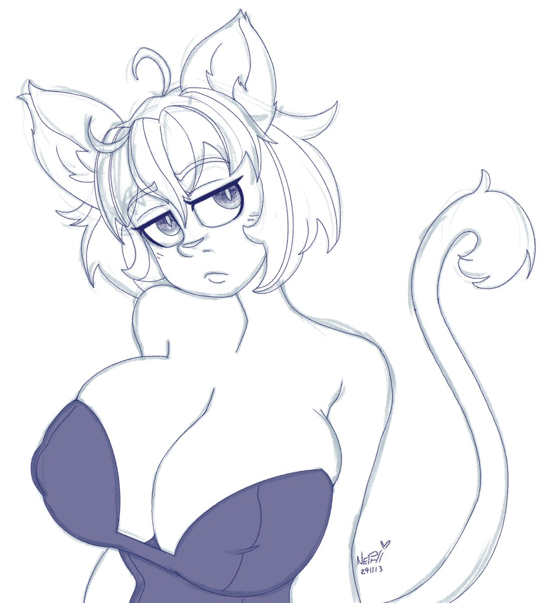 Sib’s catgirl in…some…kind of bunny outfit? Maybe?