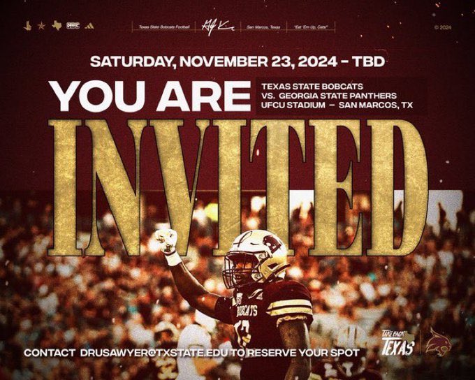 Erazo21_08's tweet photo. Blessed to be invited by @TxStateBobcats to go see their game against Georgia State!Can’t wait to see it👍🏾👍🏾 @CoachMatthews_ @CoachMac2023 @Kxng_Tre1 @coachsadler https://t.co/mtd0k1xpg3