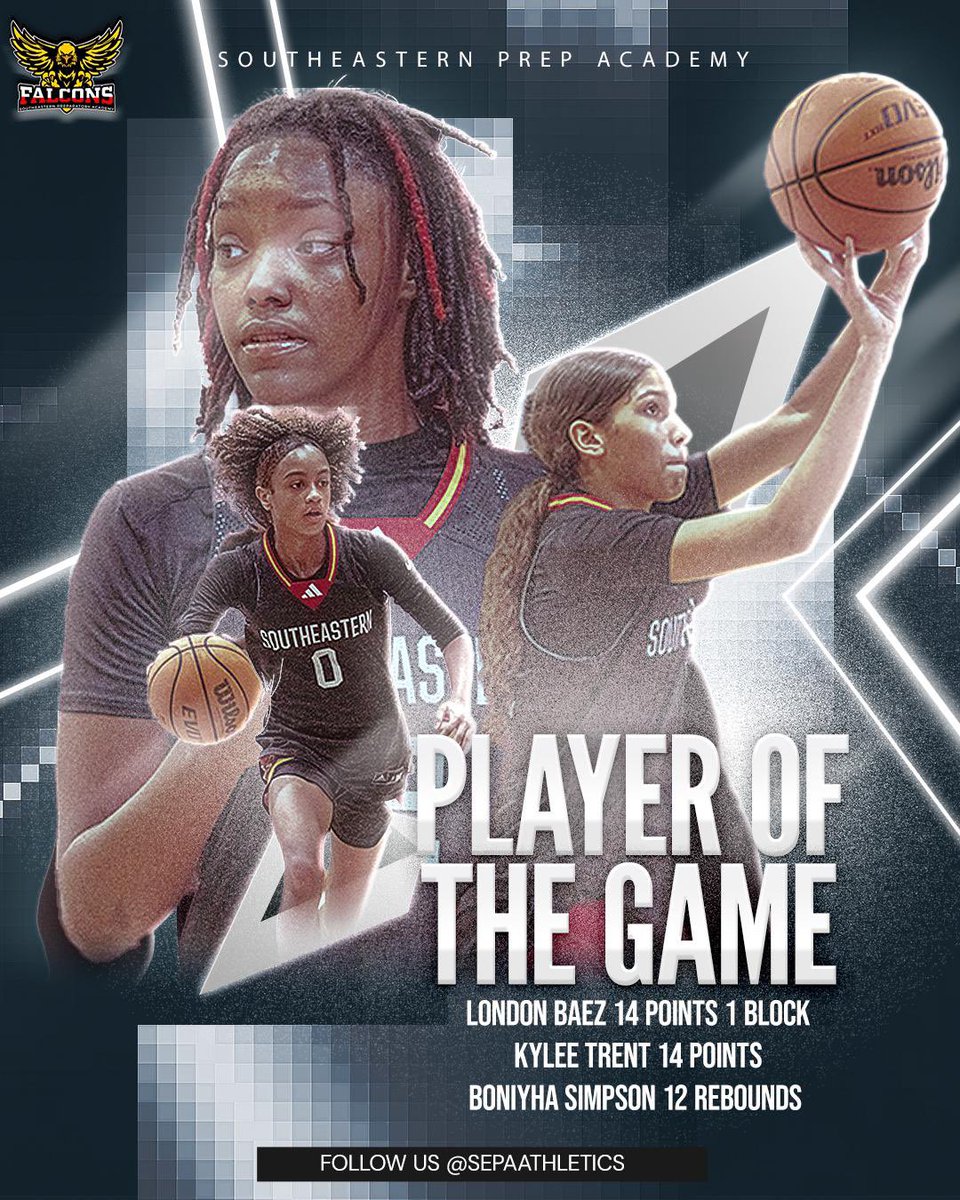 SEPAGBB (@sepagbb90038) on Twitter photo "Great win for our Lady Falcons yesterday! Big shoutout to our girls for their incredible performance <a href="/londonbaez2/">London Baez</a> <a href="/KyleeTrent1/">Kylee Trent</a>
Boniyha Simpson "Great win for our Lady Falcons yesterday! Big shoutout to our girls for their incredible performance <a href="/londonbaez2/">London Baez</a> <a href="/KyleeTrent1/">Kylee Trent</a>
Boniyha Simpson