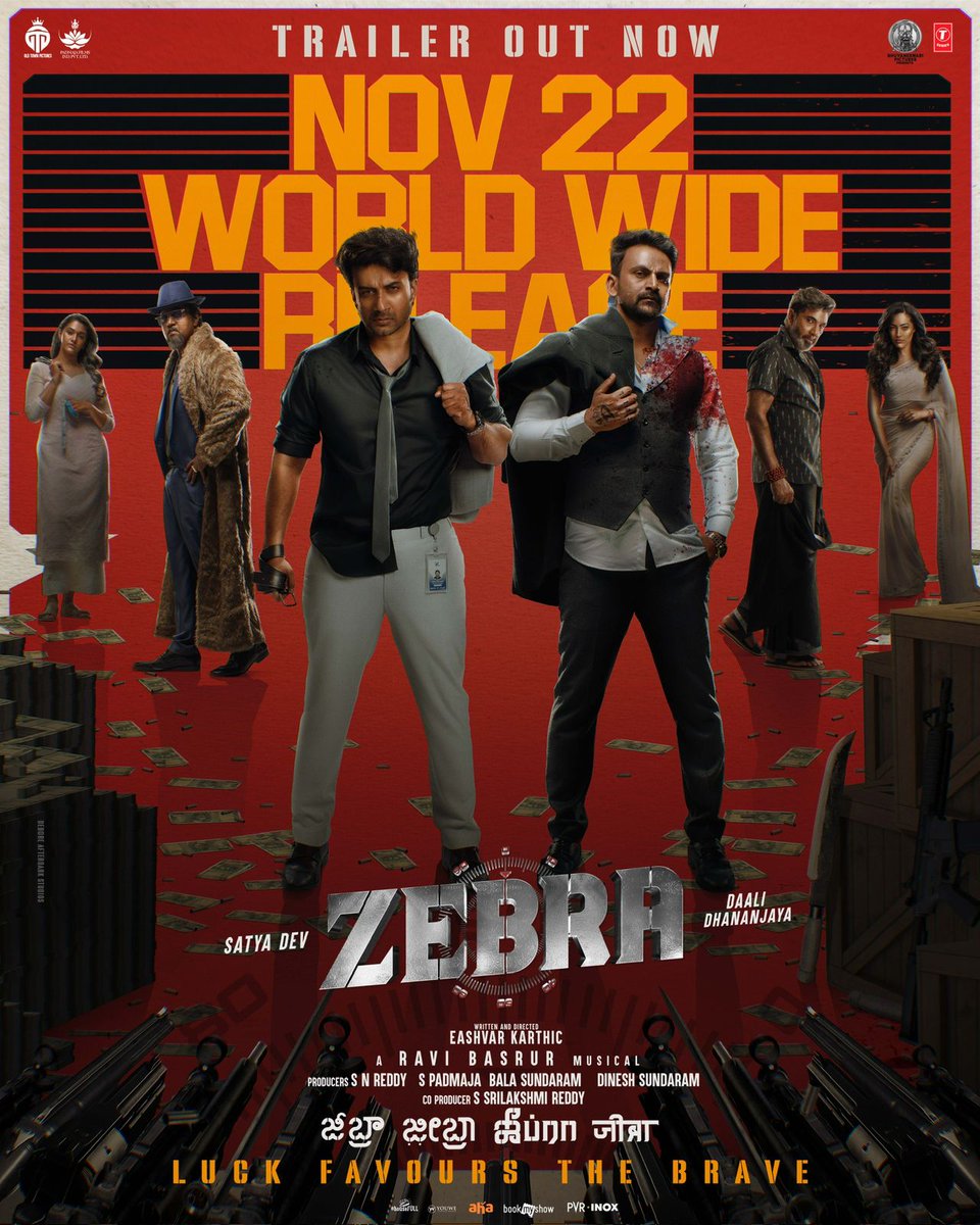 TicketNew (@ticketnew) on Twitter photo An Ultimate Face-off! 👿
A thrilling ride packed with action and entertainment! 🔥
#ZEBRATrailer OUT NOW ~
👉 bit.ly/ZEBRATrailer
In Cinemas #ZebraonNov22nd 💥
#ZEBRA <a href="/ActorSatyaDev/">Satya Dev</a> <a href="/Dhananjayaka/">Dhananjaya</a> #EashvarKarthic <a href="/SNReddy09/">S N Reddy</a> <a href="/amrutha_iyengar/">Amrutha Iyengar</a> <a href="/RaviBasrur/">Ravi Basrur</a> @padmajafilms2 An Ultimate Face-off! 👿
A thrilling ride packed with action and entertainment! 🔥
#ZEBRATrailer OUT NOW ~
👉 bit.ly/ZEBRATrailer
In Cinemas #ZebraonNov22nd 💥
#ZEBRA <a href="/ActorSatyaDev/">Satya Dev</a> <a href="/Dhananjayaka/">Dhananjaya</a> #EashvarKarthic <a href="/SNReddy09/">S N Reddy</a> <a href="/amrutha_iyengar/">Amrutha Iyengar</a> <a href="/RaviBasrur/">Ravi Basrur</a> @padmajafilms2