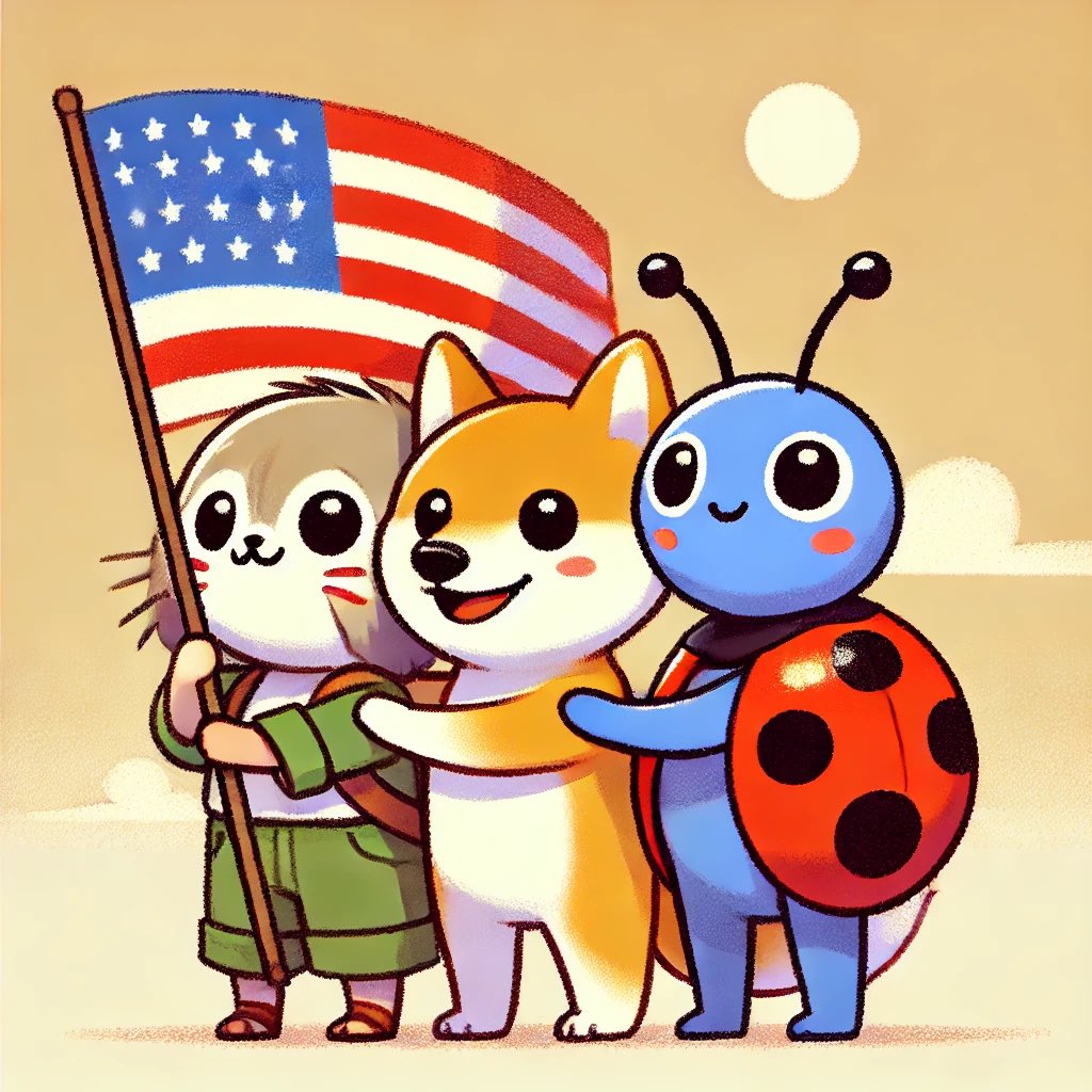 bugnanetwork's tweet photo. Squirrel 🐿️ Doge 🐕 and Bugna 🐞
We are a family! 🧑‍🧒‍🧒 https://t.co/A4J2dTNSJZ