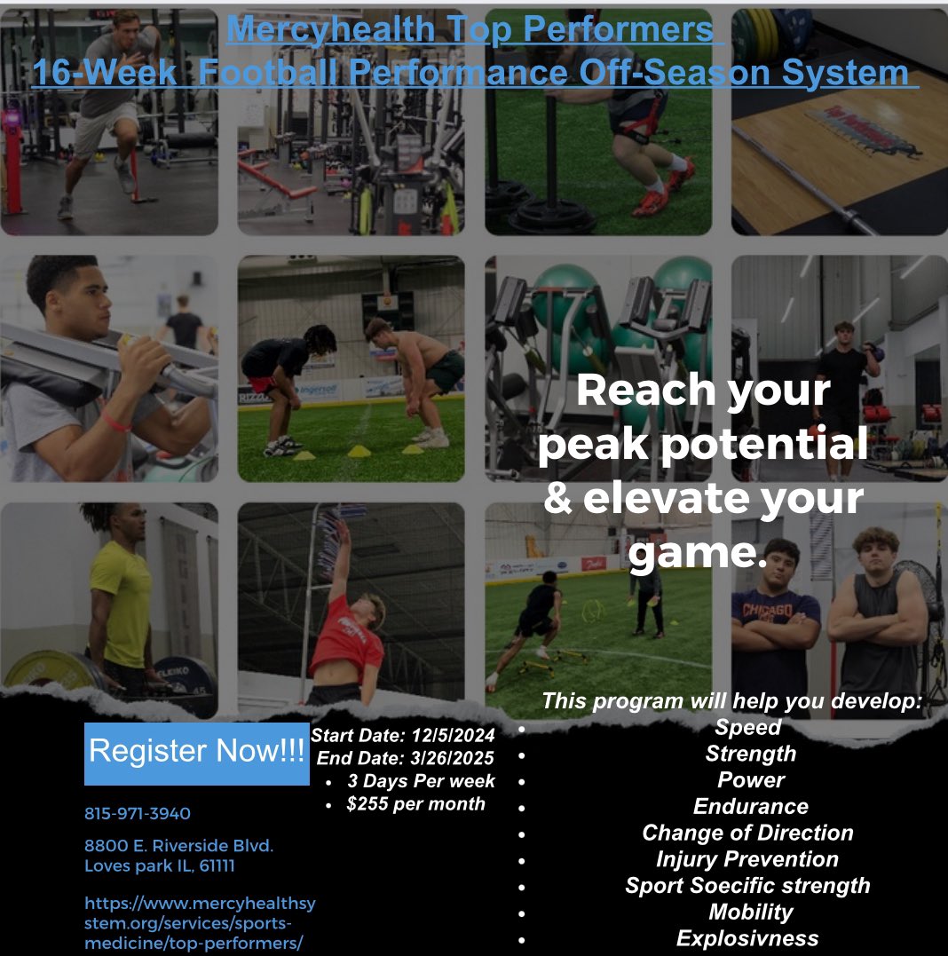 Athletes in the Rockford area looking to reach peak potential this off season tap in with us at MTP we got a system for you &amp; you will get better #webuildbetterathletes