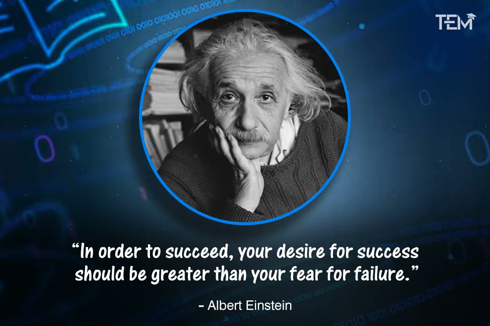 TheEducationMag's tweet image. “In order to succeed, your desire for success should be greater than your fear for failure.”

theeducationmagazine.com/.../albert-ein…

#AlbertEinstein #EinsteinQuotes #Quotes #Inspiration #Motivation #Wisdom #Knowledge #Science #Physics #Philosophy