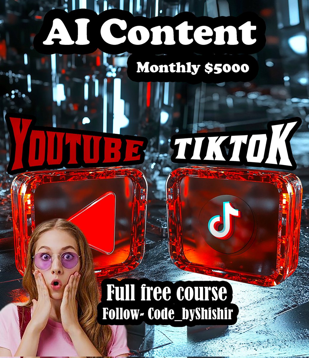Vivek Singh Kalakoti (@vivek_kalakoti) on Twitter photo 100% Paid Free course (Use AI Tool)
Monthly $5000 + Earning
You just need, 
Mobile and Internet
Like, Repost & reply "Youtube & tiktok" and I'll DM it to you.
(Follow me to get it) 100% Paid Free course (Use AI Tool)
Monthly $5000 + Earning
You just need, 
Mobile and Internet
Like, Repost & reply "Youtube & tiktok" and I'll DM it to you.
(Follow me to get it)