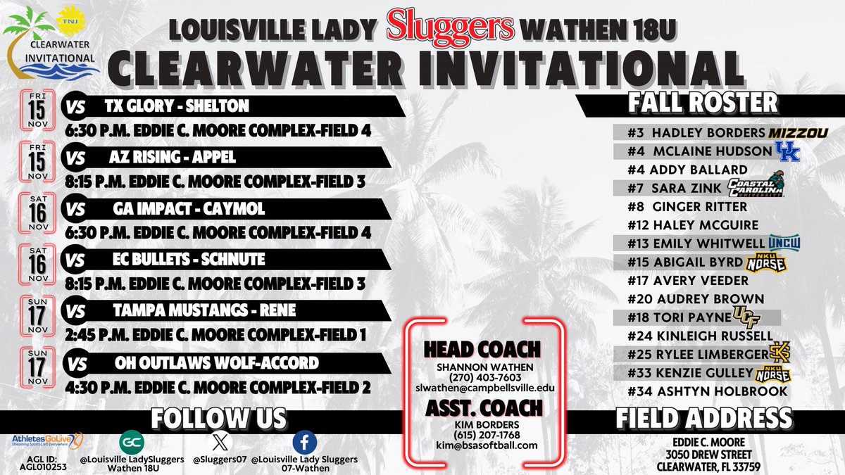Next Stop, Clearwater! 🏝️ ☀️ 🥎
#Sluggers ♥️🤍🖤