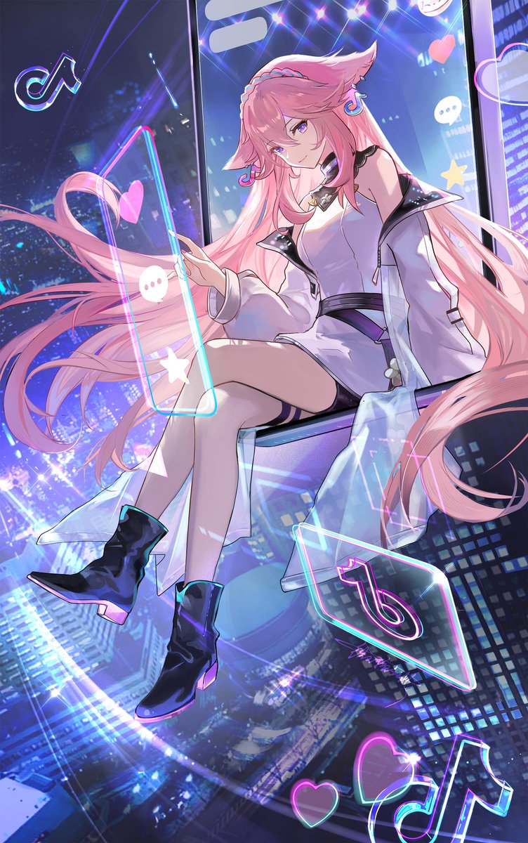 霓虹之夜
画了联动神子！
#YaeMiko