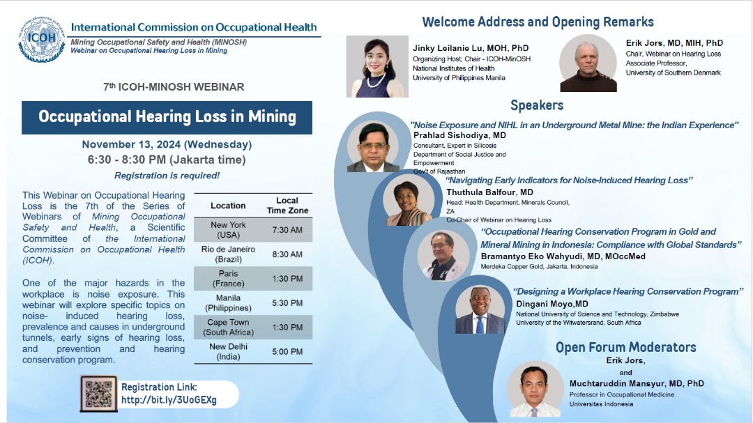 📢Join today's webinar on Occupational Hearing Loss in Mining. Noise exposure is one the major hazards in the workplace. #workershealth #safety #hearingloss #noiseexposure Register here👇
docs.google.com/forms/d/e/1FAI…