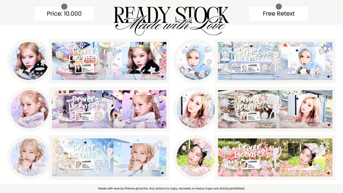 Any interaction will be appreciated!

Guten Tag! Khione ada layout ready stock License, 10k/each sudah free retext, dan get AVA PNG &amp; JPG! Check alt and scroll down for more! Yang mau jajan bisa langsung DM Khione aja ia, thanks a bunch yeorobun! 🐰🥕

#zonauang