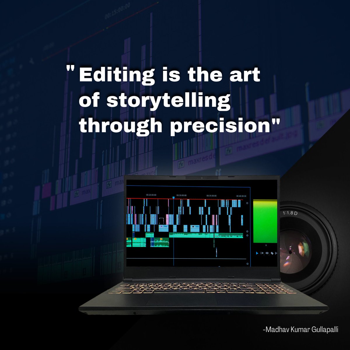 gullapallikumar's tweet image. Great editing isn’t just about cutting scenes—it's about crafting the story that resonates with the audience.

#artofediting #storytelling #filmediting #editingquotes #cinematicart  #madhavkumargullapalli #visualstorytelling #editinglife  #filmcraft #editorlife #behindthescene