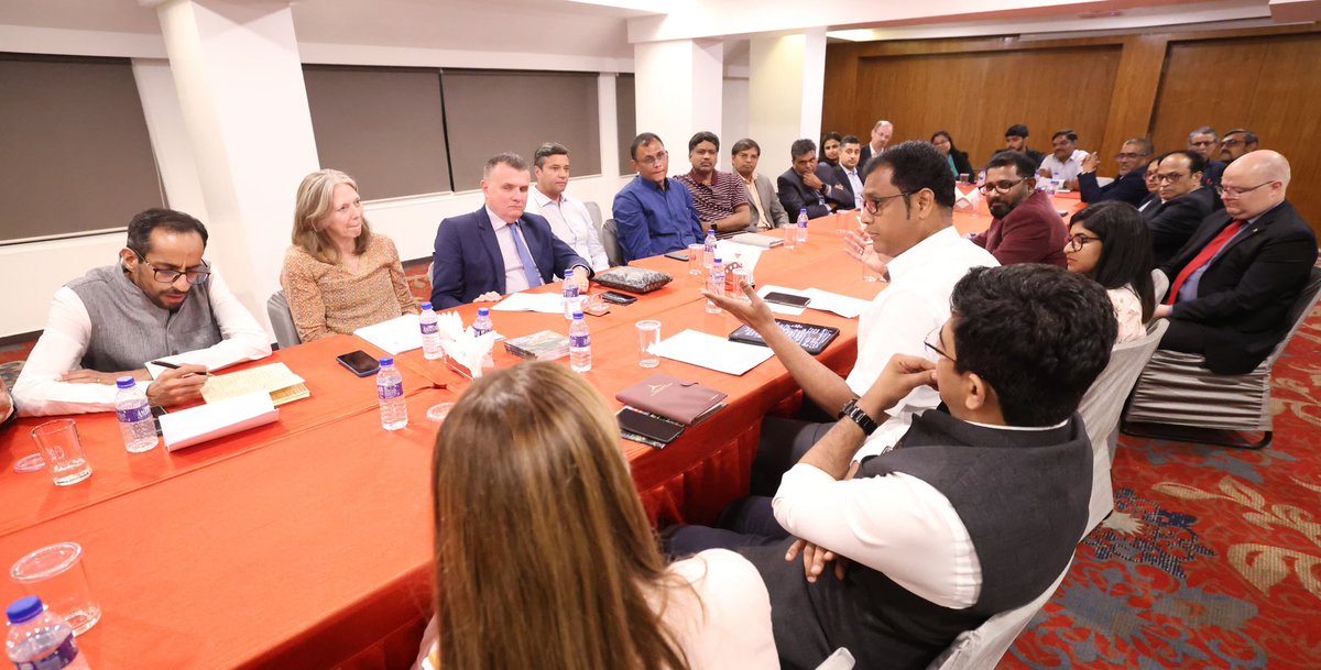 Dr. T R B Rajaa (@trbrajaa) on Twitter photo It was a pleasure to meet with a delegation of Swedish companies doing business in Tamil Nadu last night, in the presence of HE Mr. Jan Thesleff, Swedish Ambassador to India <a href="/SwedensAmbIndia/">Jan Thesleff</a>, and my good friend Arun Vasu, Honourary Consul of Sweden in Chennai.
#Sweden and It was a pleasure to meet with a delegation of Swedish companies doing business in Tamil Nadu last night, in the presence of HE Mr. Jan Thesleff, Swedish Ambassador to India <a href="/SwedensAmbIndia/">Jan Thesleff</a>, and my good friend Arun Vasu, Honourary Consul of Sweden in Chennai.
#Sweden and