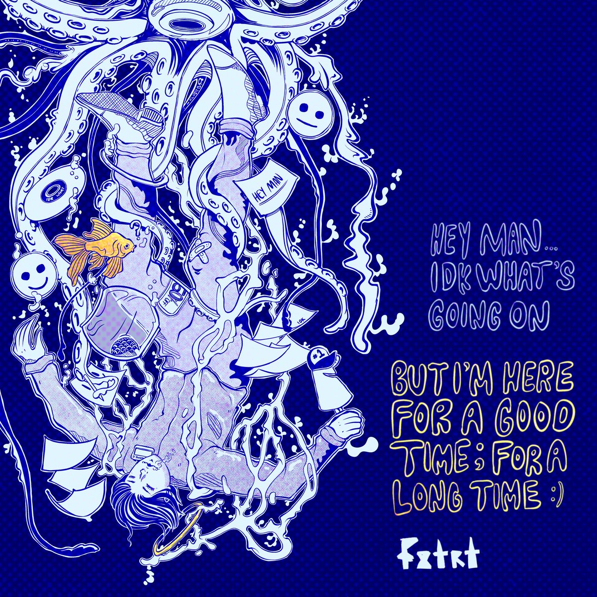 FXTRT'S LONG AWAITED, SUPER OVERDUE LP WILL BE RELEASING ON 12/12 🌐🌐🌐 rip drowning OC

We're also hosting an LP Launch on 15/12, so you have 3 days to learn our songs. No excuses ☝️ Official poster coming out soon.

Art by @/tororo.aoi on Instagram!!