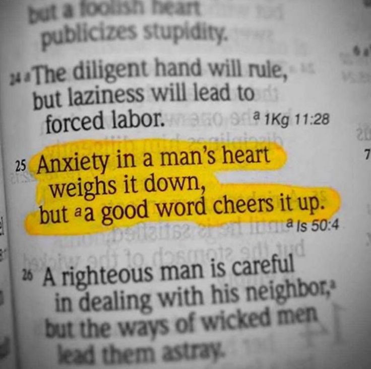 Proverbs 12:25.