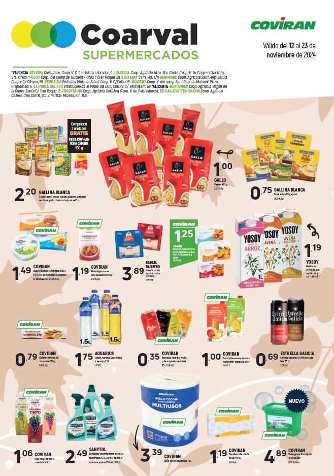agricola_v's tweet photo. Estas son las ofertas que podéis encontrar del 12 al 23 de noviembre en el Supermercado de la Cooperativa de Cocentaina.
#ofertas #cooperativa #cocentaina #coarval https://t.co/xfjFJVfMA8