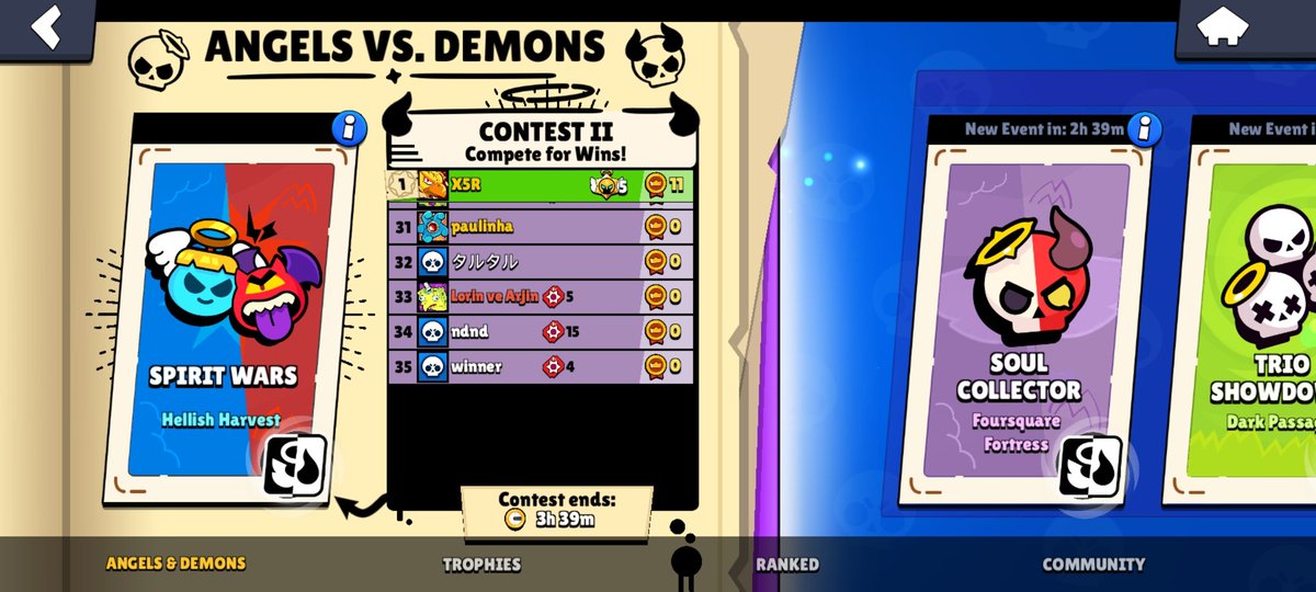 NascimentohAlex's tweet photo. About my contest room. We played for 5 drops only? Don't wish enter in room with less players @BrawlStars https://t.co/D2yuu3aLC5