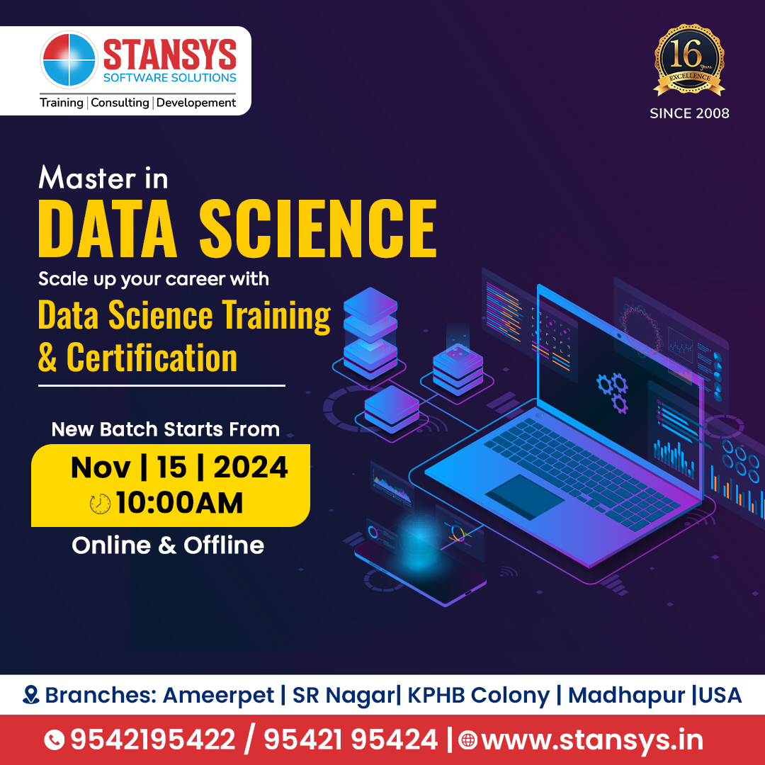 Stansys_SAS's tweet image. Our Data Science Training & Certification program offers a comprehensive, hands-on approach to enhancing your career in this high-demand field.
Join Us Now : 95421 95422 / 95421 95424.
Visit : stansys.in
#datasciencetraining #datasciencecertification #stansys