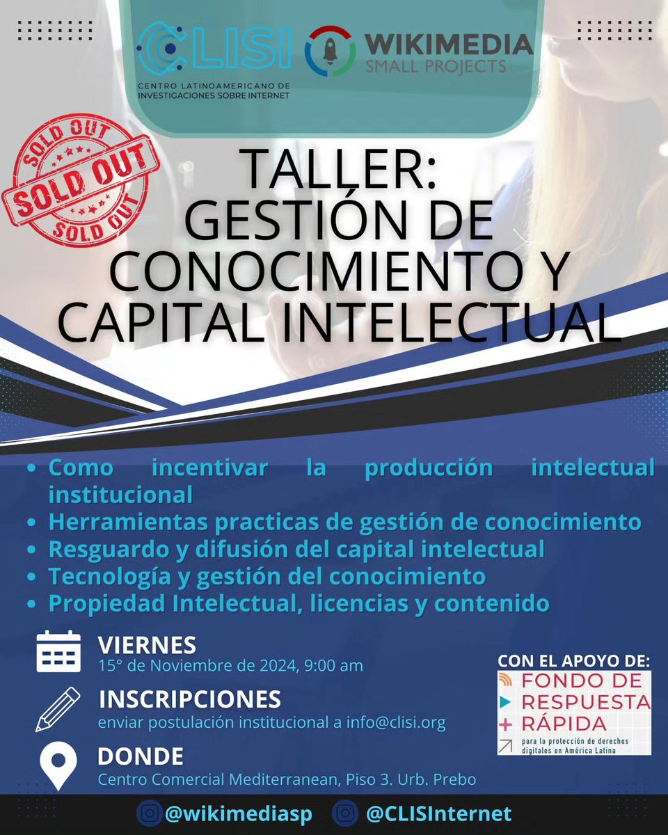 Tendremos casa llena este 15 de noviembre. Llenos de satisfacción y alegría por la recepción. Se vienen más buenas noticias y más eventos gratuitos para ONGs y instituciones académicas