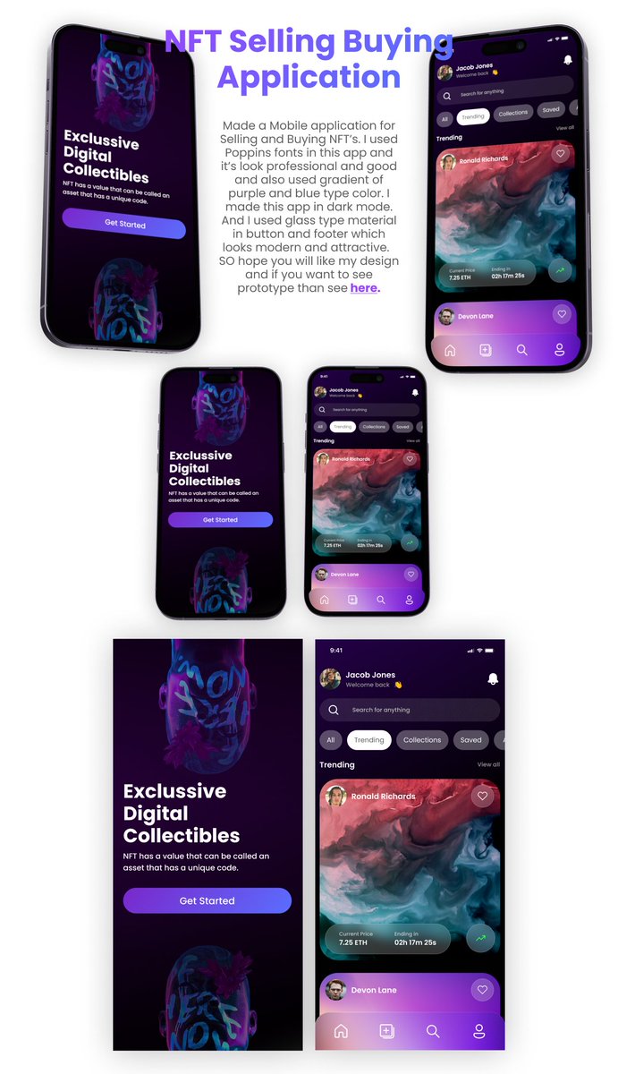 coleHardik's tweet photo. Made an NFT selling app design
how it is ? Give me feedback
#appdesign
#NFTTrading
#nftapp
#uiuxdesign https://t.co/eWzZJeDIYA