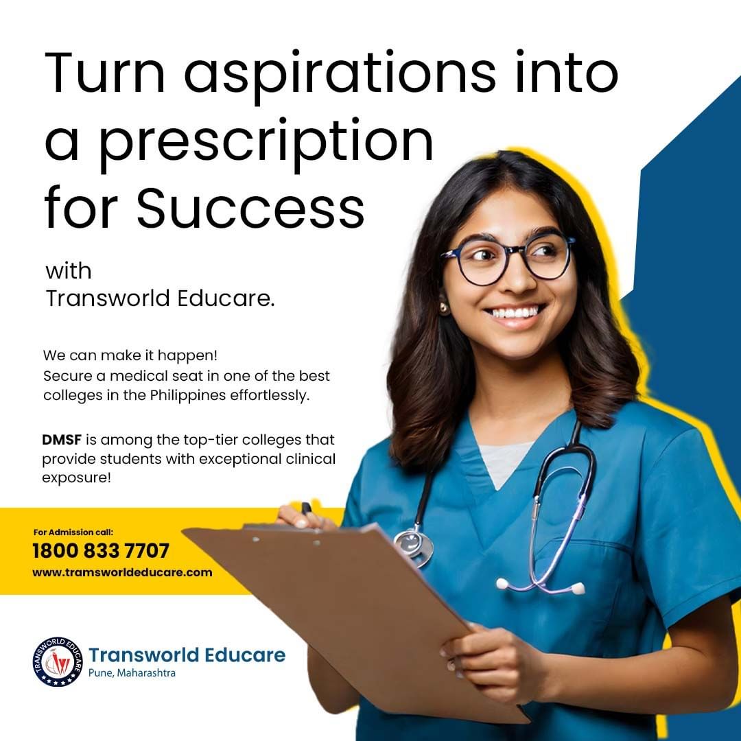 TraWorldEducare's tweet photo. Let Transworld Educare turn your aspirations into success. Secure a medical seat effortlessly at DMSF, which offers top-tier education and exceptional clinical exposure.

1800 833 7707
https://t.co/apB062Dkkb

#medicine #mbbs #MBBSAbroad #NEET #studyabroad #doctor #medschool https://t.co/DK0obZ9MZo