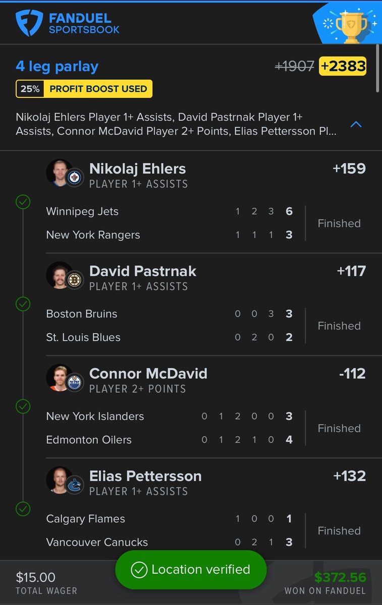 DeathRowDegen's tweet photo. NHL is the best sport to bet on🚀
Prove me otherwise #Fanduel https://t.co/OFAPJC0Viu