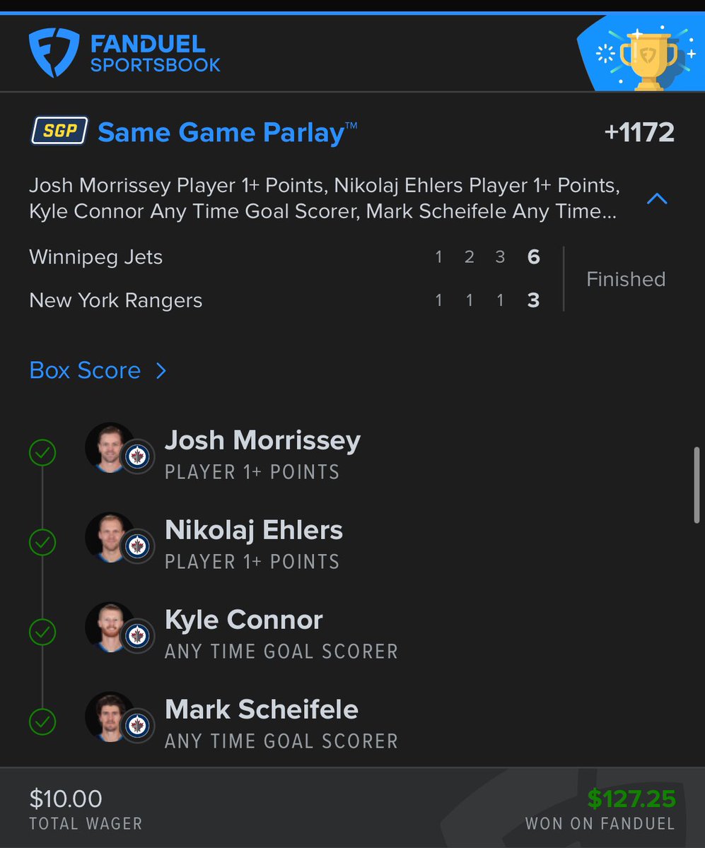 DeathRowDegen's tweet photo. NHL is the best sport to bet on🚀
Prove me otherwise #Fanduel https://t.co/OFAPJC0Viu