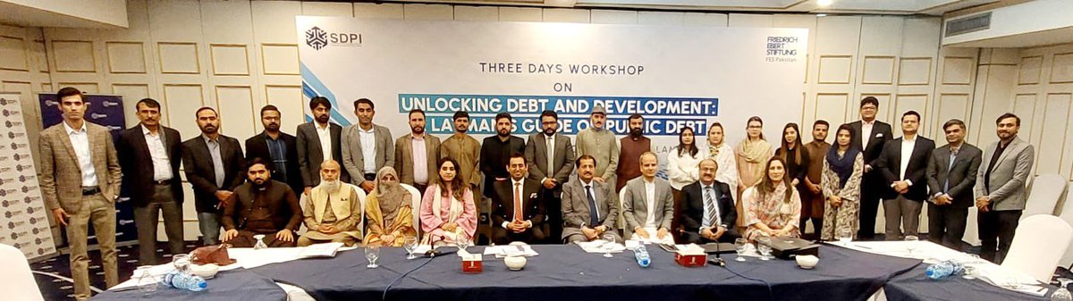 SDPIPakistan's tweet photo. 📢 Three-Day Workshop by SDPI in collaboration with FES Pakistan! 📢
SDPI Pakistan, in collaboration with @FES_PAK, has concluded its opening session with amazing lineup of speakers.
"Unlocking Debt and Development: A Layman’s guide on Public Debt”
#SDPI #FESPakistan #DebtAndDevelopment #EconomicWorkshop #PublicDebtExplained