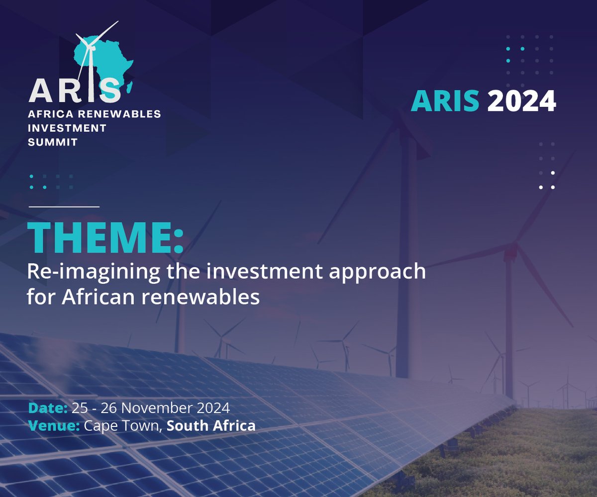 Engineering News (@engnewsza) on Twitter photo The <a href="/ARIS_REinvest/">Africa Renewables Investment Summit (ARIS)</a> Summit connects investors with renewable energy opportunities in Africa through a conference, exhibitions, and AI matchmaking.
๐
๐ข๐ง๐ ๐๐ฎ๐ญ ๐๐จ๐ซ๐: invest-renewables.africa
#Ad #ARIS2024 #Aris2024 #AfricaRenewablesInvestmentSummit The <a href="/ARIS_REinvest/">Africa Renewables Investment Summit (ARIS)</a> Summit connects investors with renewable energy opportunities in Africa through a conference, exhibitions, and AI matchmaking.
๐
๐ข๐ง๐ ๐๐ฎ๐ญ ๐๐จ๐ซ๐: invest-renewables.africa
#Ad #ARIS2024 #Aris2024 #AfricaRenewablesInvestmentSummit