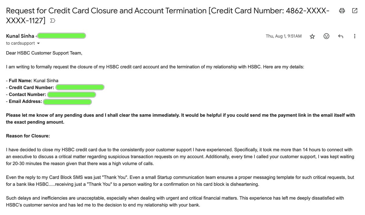 kunal_rsk's tweet photo. @HSBC Your India wing is super pathetic &amp; worse than any government bank.
I have been struggling to close my card &amp; no response.
@jagograhakjago
They are deliberately not closing card through any other mode &amp; force to call Customer Care where no one picks up even after 30 mins https://t.co/ZIsmmyfMQd