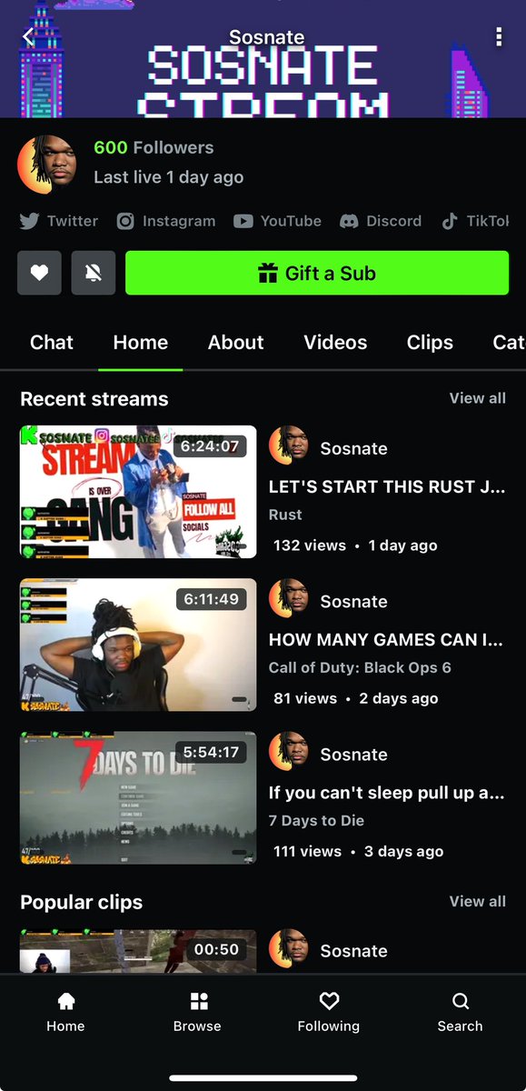 SosNatee's tweet photo. HOOOLLLYYY WE HIT 600 FOLLOWERS TODAY!! THANK YALL BRO!!! THIS SHI FROM THE START BEEN BIGGER THAN I EXPECTED IN AROUND 6MONTHS!
https://t.co/ldl8IzWWgA
#kick #kickaffiliate #kickcommunity https://t.co/nShTPH9ubd