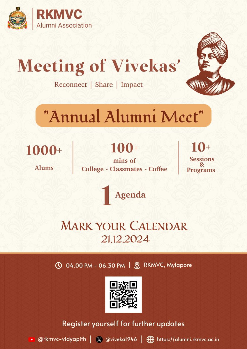 viveka1946's tweet photo. Annual Alumni Meet - 2024 | Meeting of Vivekas'

https://t.co/N4CWqnwCSe https://t.co/FWj1CvNE8D