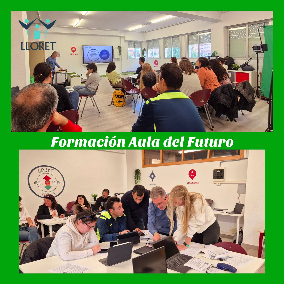 ceipjoselloret's tweet photo. ✅ Seguimos formándonos en el Aula del Futuro, dentro de nuestro Proyecto de Innovación. 

Continuar aprendiendo para dar lo mejor a nuestro alumnado. Gracias a nuestro ponente @bergarlo por hacerlo tan dinámico.✨

#yosoydellloret 
#almansa 
#auladelfuturo 
#FormaciónDocente https://t.co/eW3ZRPZ4ZR