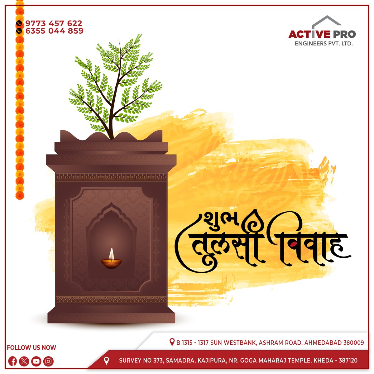 ActiveProEng's tweet image. 🌿 Happy Tulsi Vivah from Active Pro Engineers! 🌿

May this blessed day bring harmony, prosperity, and strength to all. ✨

#TulsiVivah #ActiveProEngineers