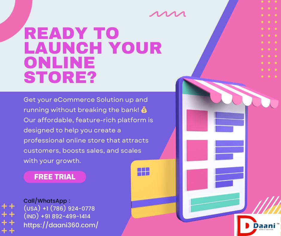 Daanisocial's tweet photo. Get your eCommerce Solution! Our affordable, feature-rich platform is designed to help you create a professional online store that attracts customers, boosts sales, and scales with your growth.
https://t.co/7v5sYnKkSM
(USA) +1 (786) 924-0778 (IND) +91 892-499-1414 https://t.co/p9yqDN9BOu