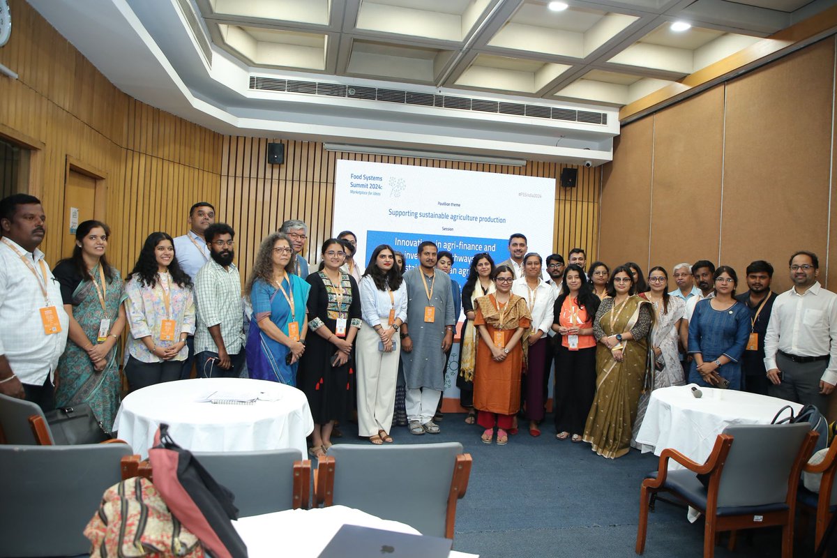 WRI India led session on "Innovations in Agri-Finance and Investment Pathways for Sustainable Indian Agriculture" at the Food Systems Summit 2024: Marketplace for Ideas—co-organized by the <a href="/FOLUCoalition/">Food and Land Use Coalition</a>  and <a href="/Krishak_Samaj/">Bharat Krishak Samaj</a>. <a href="/WRIIndia/">WRI India</a>