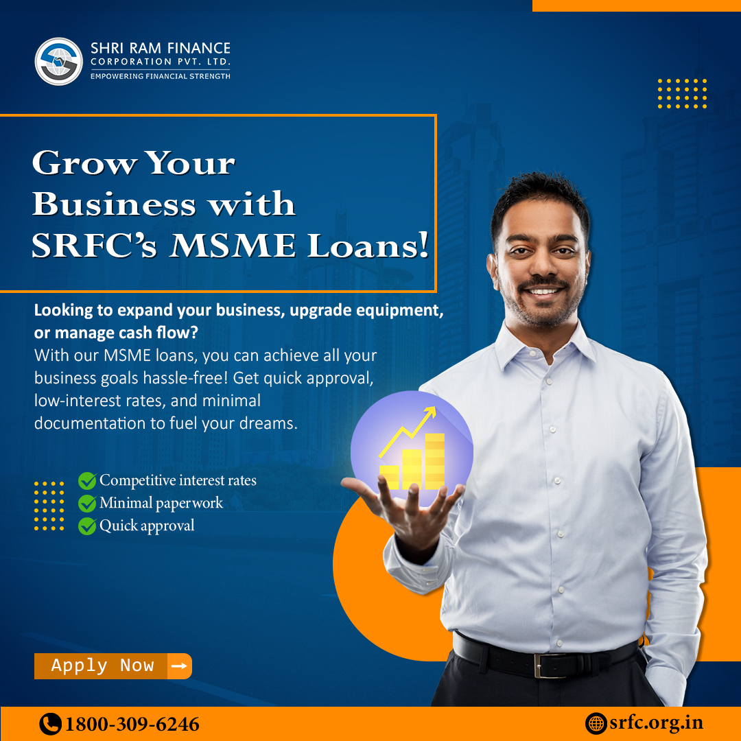 finance_ram's tweet photo. 🚀 Boost Your Business with Shri Ram Finance Corporation’s MSME Loans! 🚀
Achieve your business goals with quick approvals, competitive rates, and minimal paperwork.
📞 1800-309-6246
🌐 https://t.co/Crr06GK9dq

#MSMELoan #BusinessGrowth #ShriRamFinance #srfcnbfc #stockmarketcrash https://t.co/k1pVHm7jJu