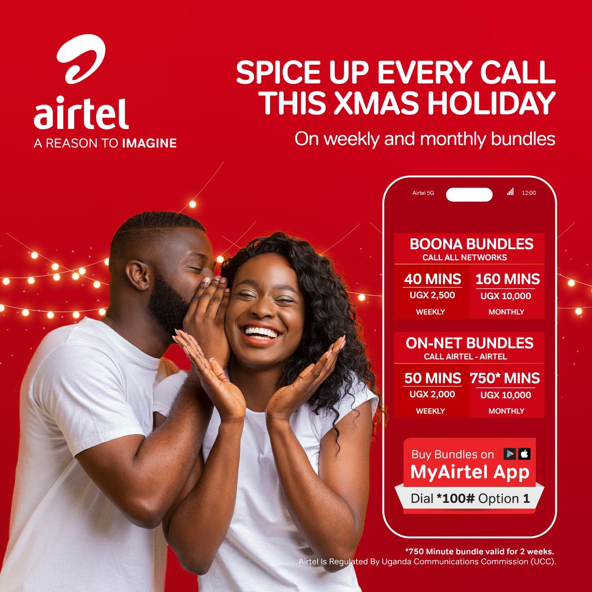 LilyNampa's tweet photo. Enjoy the #AirtelVoiceBundles this festive season to communicate with your loved ones
Dial *100# and select option 1, or use the #MyAirtelApp. https://t.co/riQ6l8Qgwm https://t.co/SLl2PB2Pdv