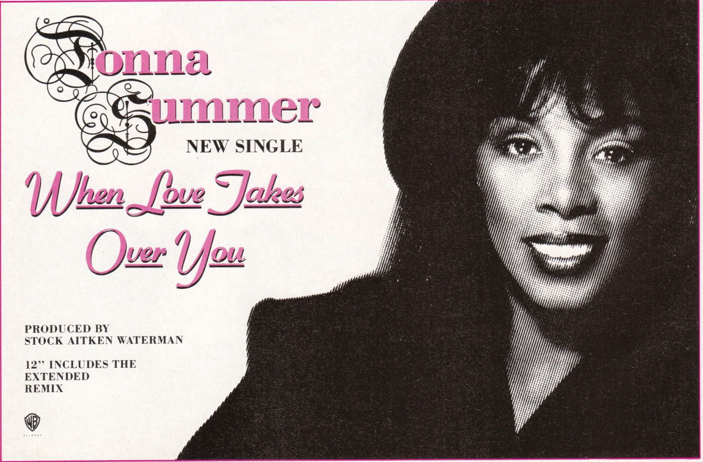 myfizzypop's tweet photo. Happy 35th to the very lovely indeed single #WhenLoveTakesOverYou by #DonnaSummer, released #onthisdayinpop in 1989. 4th single from her #AnotherPlaceAndTime LP, another shimmering collab w/ @PWLHitFactory that has remained much loved by fans over the yrs
https://t.co/CI0hnXfWBG https://t.co/n3EPwOmYGF