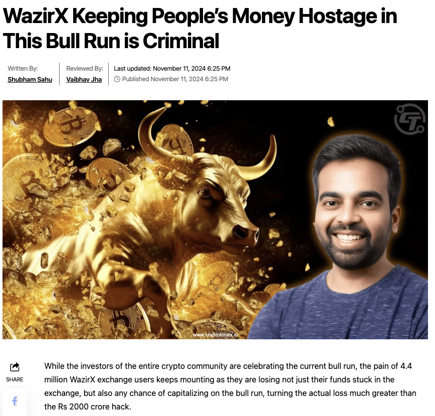 🚨 THOUGHT/OPINION

If an 🇮🇳Indian firm held public funds for 4 months like #WazirX  agencies like the CB, CID, and ED would track them down &amp; put them in JAIL !

But since  it's crypto, 🇮🇳Indian govt ignores this clear FIU violation, SCAM &amp; FRAUD 🙄

And who suffers ? - 🇮🇳users