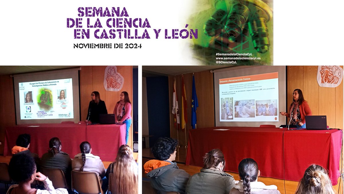 gir_tod's tweet photo. Great reception yesterday at the Safa-Grial School in Valladolid!
As part of  #SemanadelaCiencia activities, we gave a talk to the students of the Clinical and Biomedical Laboratory Training Cycle @SCienciaCyL @Patricia_GalMu @SafaGrialVA @PC_UVa @UVa_es https://t.co/cBc4HqirE6