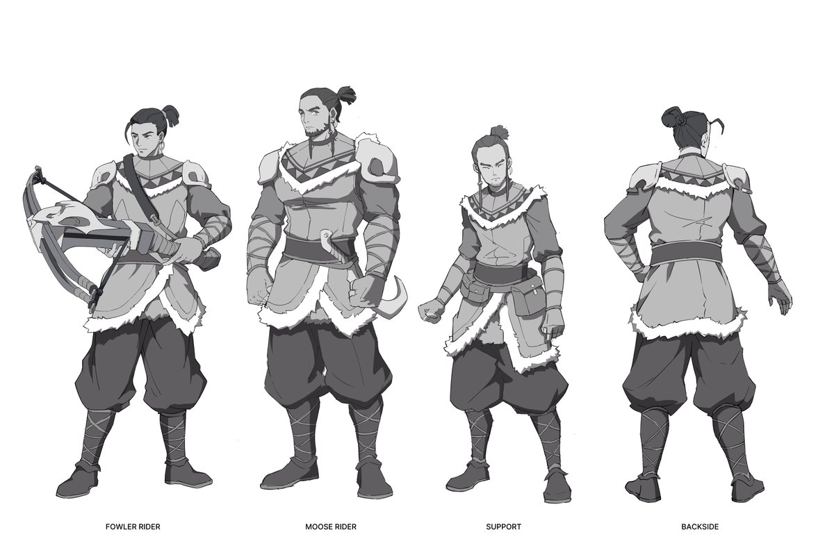 This concept art is from our upcoming anime series, in which the team explored various character designs for The Unbridled as they gear up for a hunt. 🏹