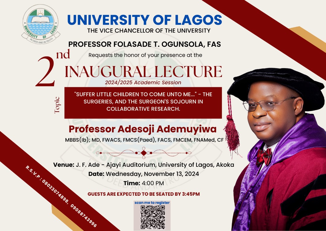 NIHR_GSU_lagoshub (@nihr_gsu_lhub) on Twitter photo 2nd Inaugural Lecture in 2024/2025 Academic Session, November 13 to be delivered by Prof. Adesoji Ademuyiwa <a href="/Soji_Ademuyiwa/">soji ademuyiwa</a>
unilag.edu.ng/?p=44254
Join virtually via:
Zoom Meeting ID: 862 9171 0365
Passcode: 073761
Time: 4:00 PM (WAT)
URL: bit.ly/AdemuyiwaA 2nd Inaugural Lecture in 2024/2025 Academic Session, November 13 to be delivered by Prof. Adesoji Ademuyiwa <a href="/Soji_Ademuyiwa/">soji ademuyiwa</a>
unilag.edu.ng/?p=44254
Join virtually via:
Zoom Meeting ID: 862 9171 0365
Passcode: 073761
Time: 4:00 PM (WAT)
URL: bit.ly/AdemuyiwaA