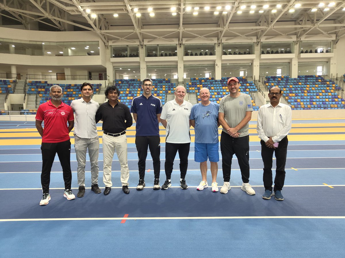 Michael Mueller, Technical Expert (FIFA), Sergi Amezcua, Talent Coach (FIFA) and Vivek Nagul, Head of Coach Education (AIFF)  visited Kalinga Stadium today. They interacted with coaches and athletes from the High-Performance Centres and explored the  facilities at the stadium.