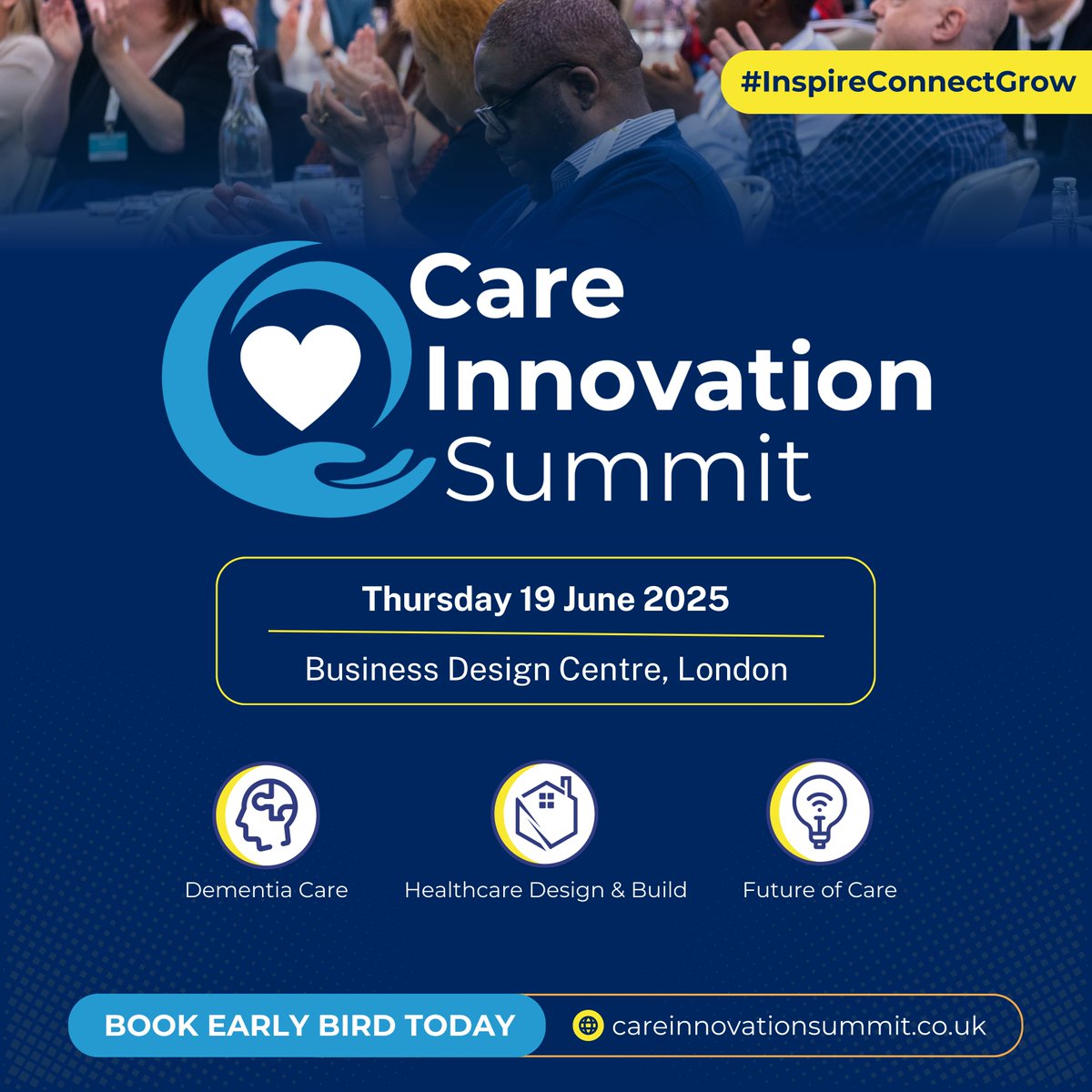 Introducing #CareInnovationSummit! Choose from 3 streams: Dementia Care, Future of Care, and our latest – Healthcare Design &amp; Build.

Join 500+ leaders on 19 June 2025 in London for real innovation! Early Bird tickets: bit.ly/3UBff4r